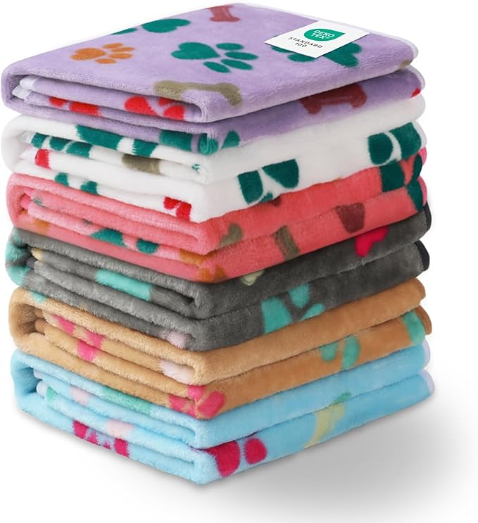 Luciphia 1 Pack 6 Dog Blankets Cat Soft Fluffy Fleece Pet Blanket Warm Cute by luciphia