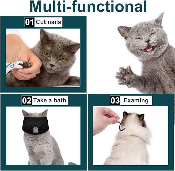 9 Pcs Cat Bathing Bag Set Cat Shower Bag Anti Bite and Scratch - Image 5