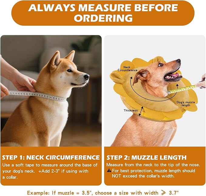 IEUUMLER Inflatable Recovery Dog Collar, Protective Donut Cone, Adjustable Soft - Image 3