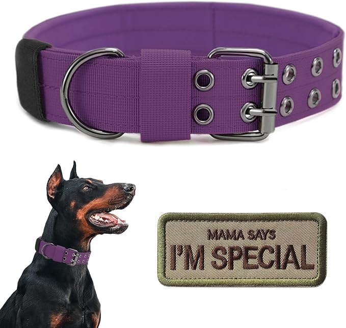Tactical Dog Collar Military Adjustable Dog Collars Soft Nylon Training Collar by Periflowin