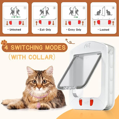 HIDROSIL Cat Door with Magnetic Keys, Suitable Interior/Exterior Door with - Image 5