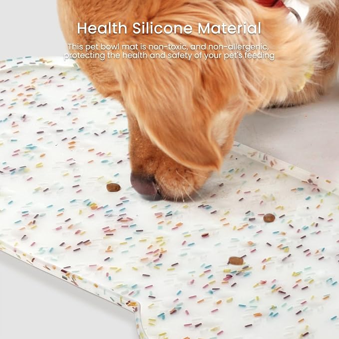 Dog Food Mat Anti-Slip Silicone Dog Bowl Mat Thicker Pet Placemat Waterproof - Image 6