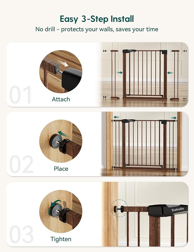 Mom's Choice Award Winner-BABELIO 26-40" Metal Baby Gate - Image 5