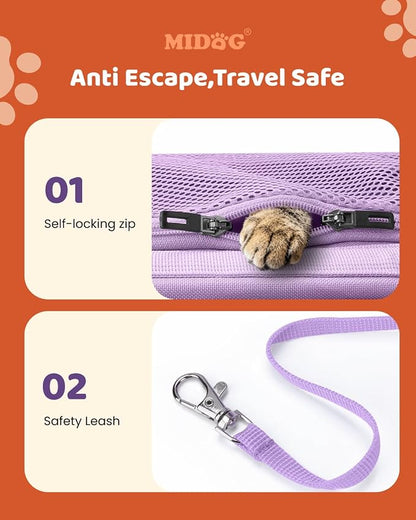 MIDOG Cat Carrier Soft for Small to Medium-Sized Cats, TSA Airline Approved - Image 4