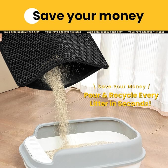 Cat Litter Mat, Upgrade Super Waterproof Back Layer Litter Box Mat, Non Slip - Image 5