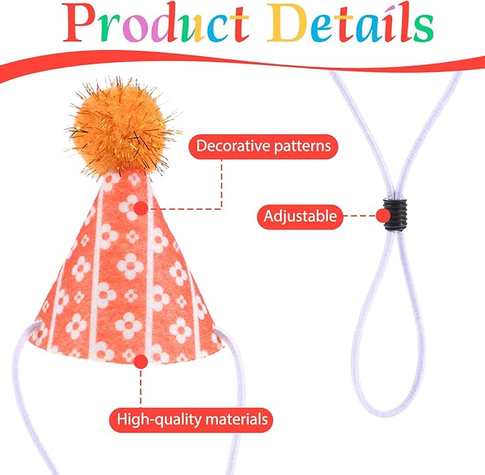 10 PCS Dog Birthday Hat, Mini Party Dog Hats - Image 3