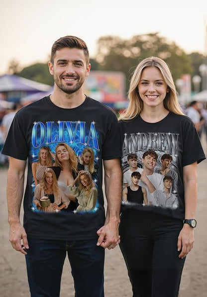 Custom Bootleg Rap Shirt with Photo Text, Vintage Custom Picture Shirt - Image 6