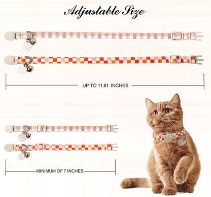 Unique Style Paws Orange Cat Collar, Cute Cat Collars - Image 3