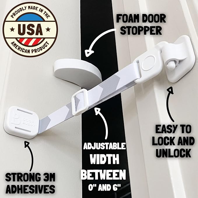 Door Buddy Cat Door Latch & Stopper. Adjustable Dog Proof Door Strap - Image 4
