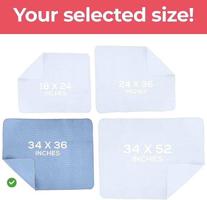 Utopia Bedding Washable Underpads 34" x 36", Waterproof Reusable Heavy - Image 4