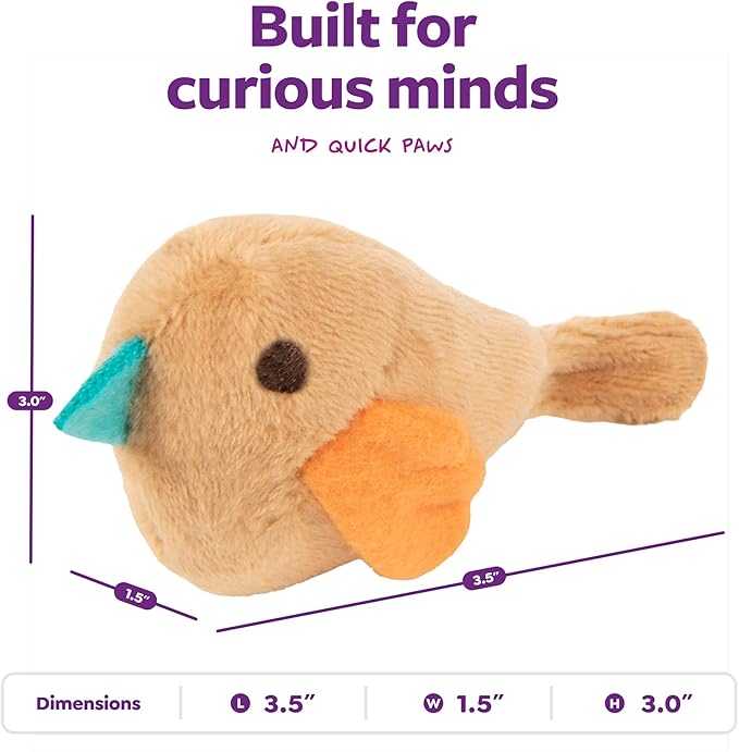 SmartyKat Chickadee Chirp Electronic Sound Cat Toy, Contains Catnip, Battery - Image 3