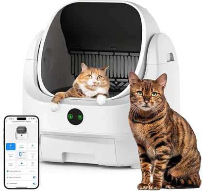 Open Top Automatic Litter Box, Odor Control, Ready to Use, Self Cleaning Litter by Ellenpent