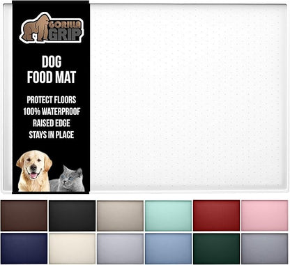 GORILLA GRIP 100% Waterproof Raised Edge BPA Free Silicone Pet Feeding Mat by GorillaGrip