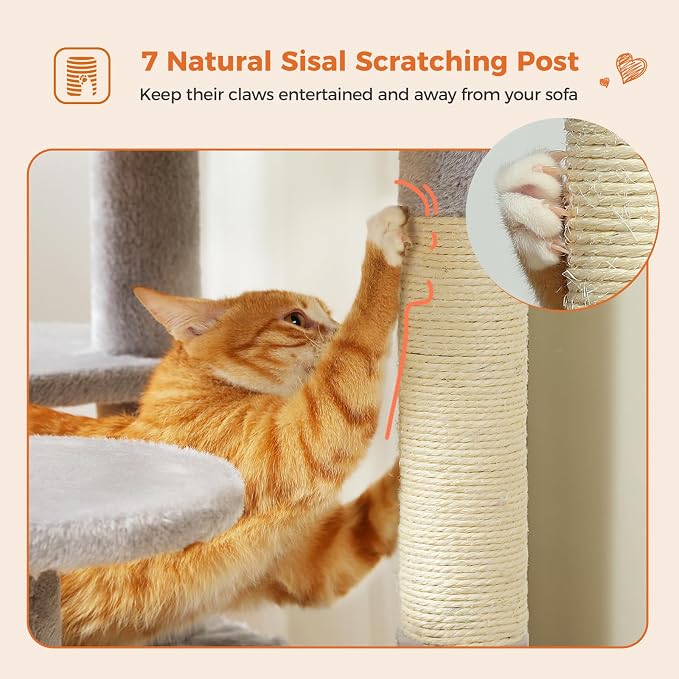 Cat Tree for Indoor Cats, 64.5" Tall Cat Tower - Image 6