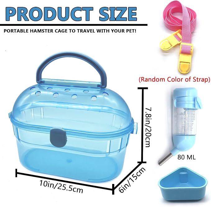 Portable Hamster Cage Syrian Hamster Carry Travel Cage - Image 5