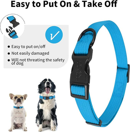 lynxking Dog Collar Soft Padded Breathable Cotton Solid Color Strong Adjustable - Image 4