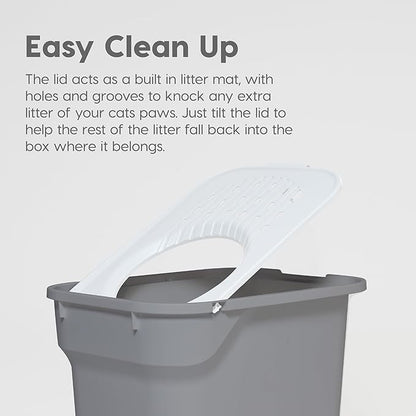 IRIS USA Cat Litter Box, Large Cat Box Enclosure, Top Entry - Image 3