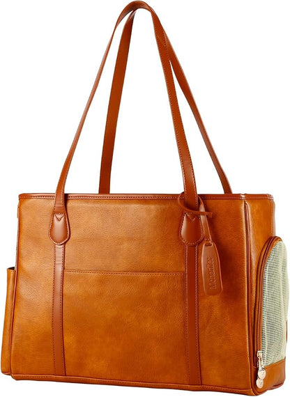 Stylish Dog Purse Carrier, Leather Pet Carrier Bag by Monanller