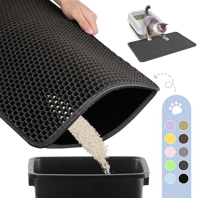 Cat Litter Mat - 23.2'' x 14.6'' Small Litter Trapping Mat, Waterproof by Powools