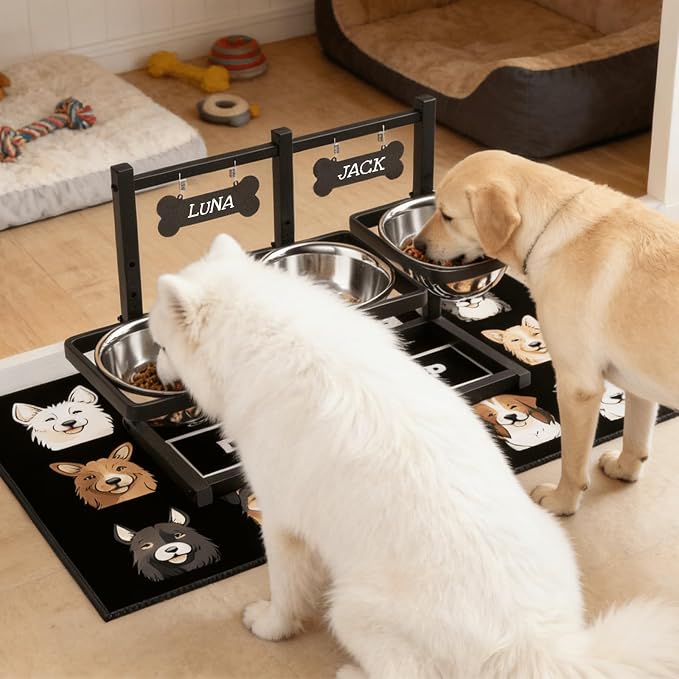 Elevated Dog Bowls for Large Dogs, 6 Height Adjustable Raised Stand - Image 7
