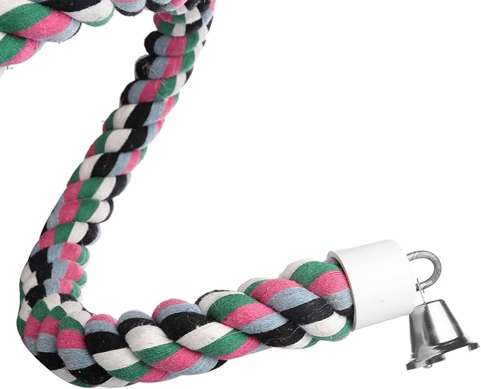Aigou® Bird Spiral Rope Perch, Cotton Parrot Swing Climbing Standing Toys - Image 3