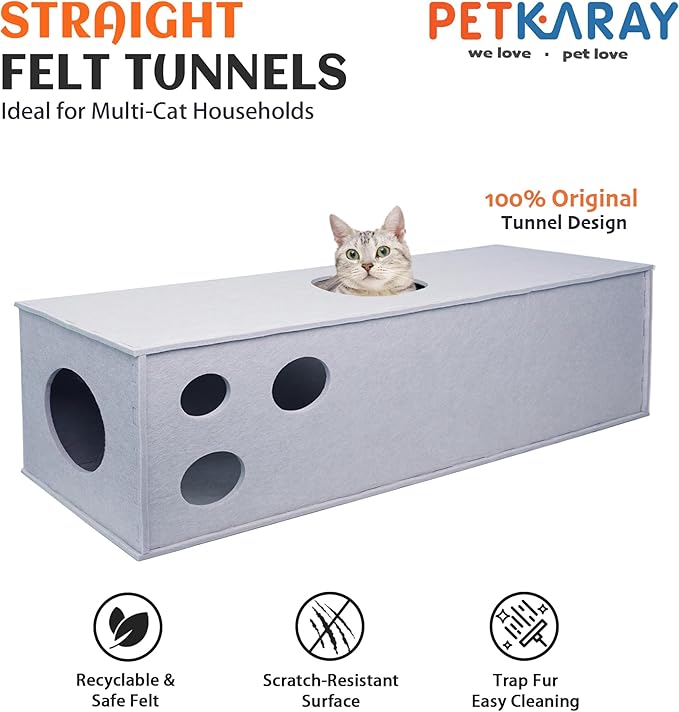 PETKARAY Cat Tunnel, Original Cat Hideaway Cave - Image 2