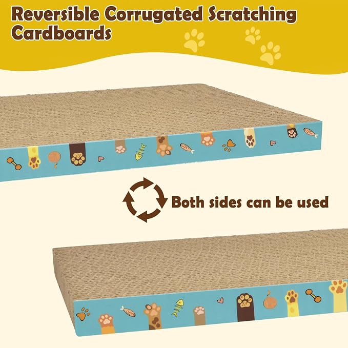 Cardboard Cat Scratcher 3 Pack Refill Reversible Cat Scratching Pad Durable Cat - Image 5