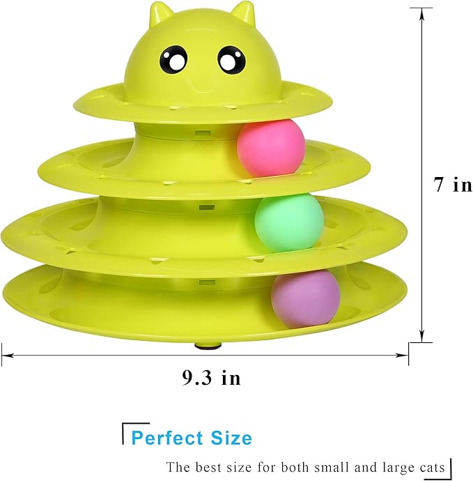 UPSKY Cat Toy Roller 3-Level Turntable Cat Toy Balls - Image 2