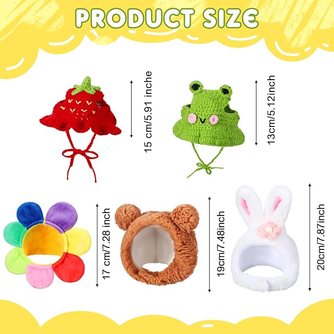 Weewooday 5 Pieces Cat Costume Bunny Hat Outfit - Image 2