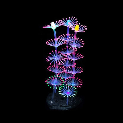 Lpraer 4 Pack Glow Aquarium Decorations Coral Reef Glowing Mushroom Anemone - Image 6