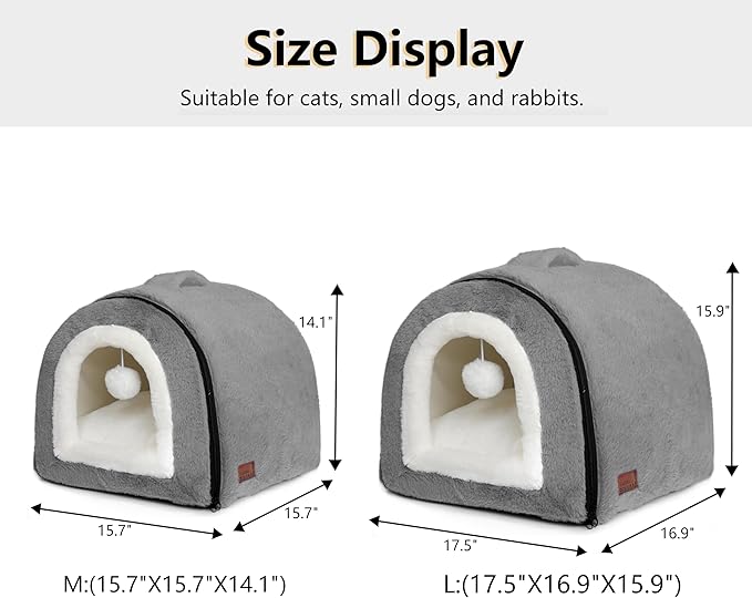 Cat Bed for Indoor Cats，Foldable cat cave，Anti-Slip & Water-Resistant - Image 6