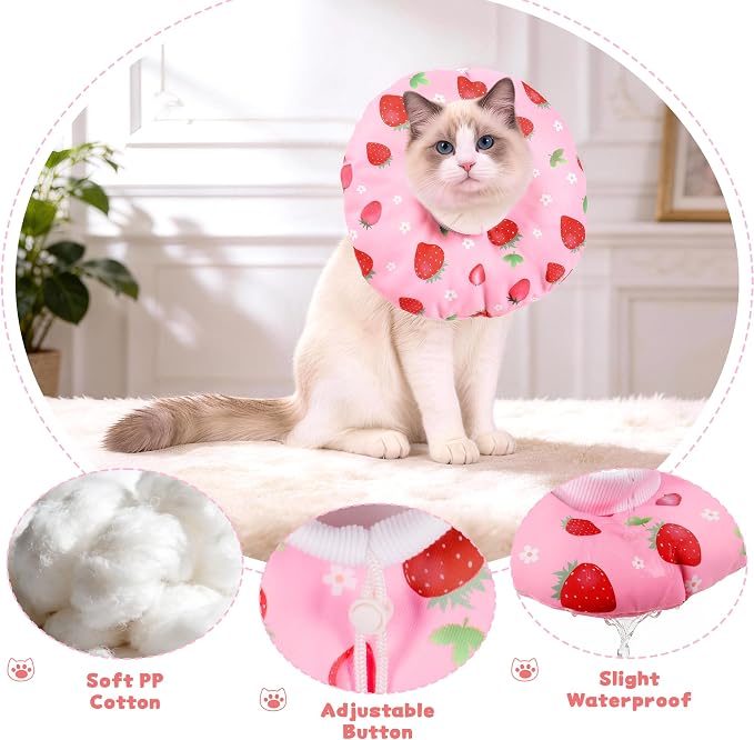 Cat Cone Collar Soft, Medium Waterproof Cat Recovery Collar - Image 3