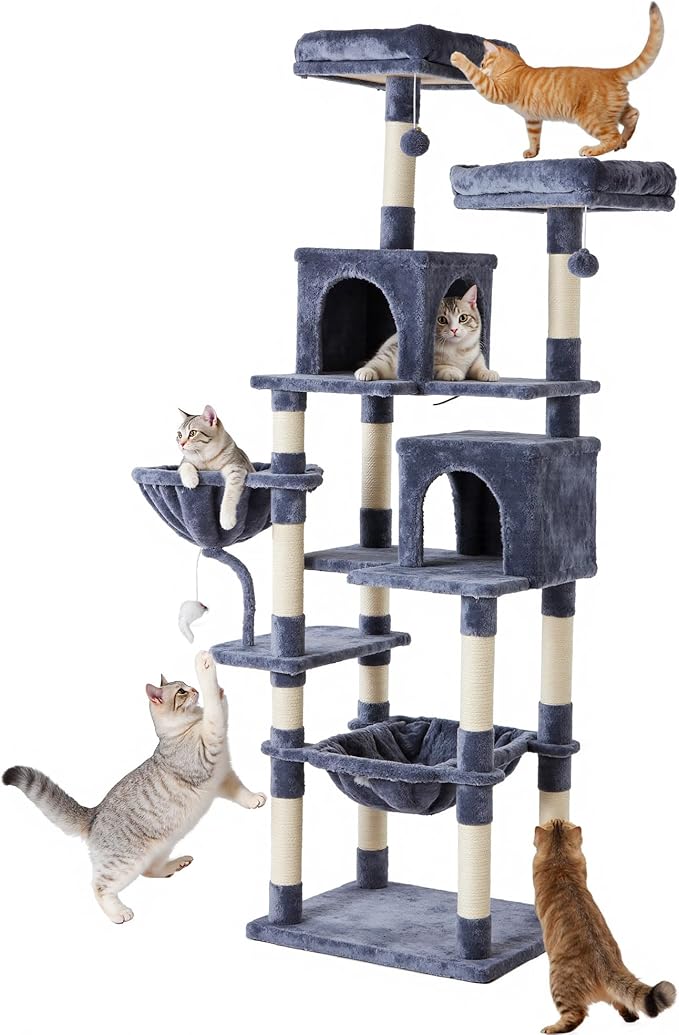 Sweetcrispy 71 inch Cat Tree Tower, Large Multi Level Cat Climbing Tower by Sweetcrispy