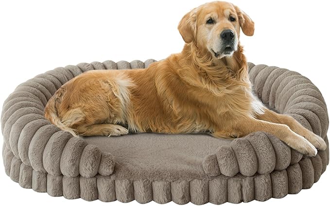 BALANCE Calming Dog Bed for Extra Large Dogs, 42 Inches Oval Washable XL Pet Bed by BalancePet
