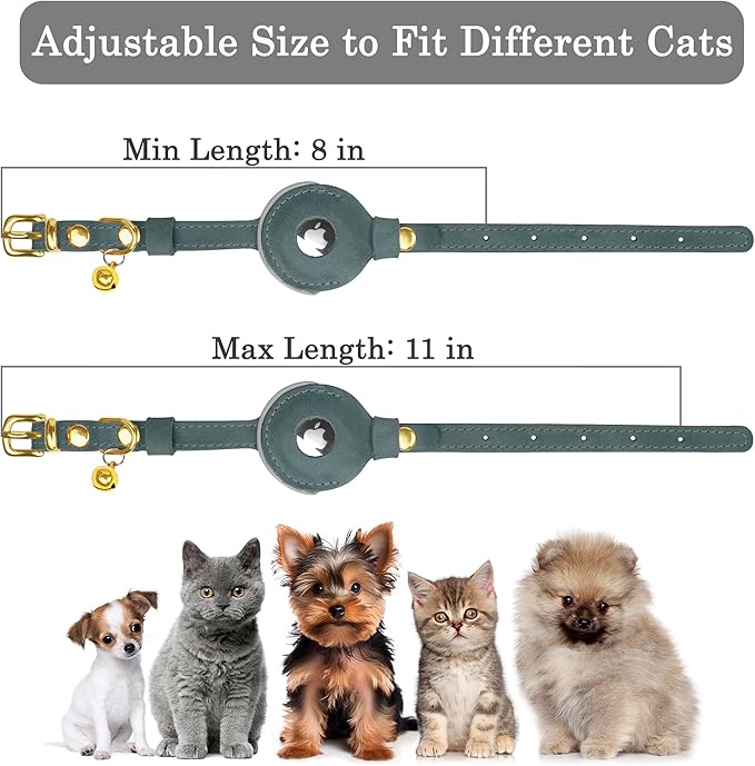 OOPSDOGGY Reflective Leather AirTag Cat Collar - Image 3