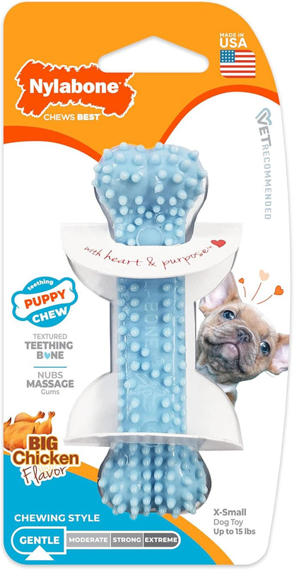 Nylabone Puppy Chew Blue Textured Teething Bone - Image 9