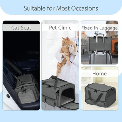 Cat, Dog Carrier for Pets up to 15 lbs, Soft-Sided Collapsible Pet Carrier - Image 9