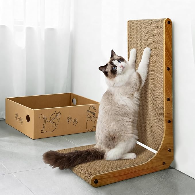 AGYM Cat Scratcher, 26 inch L Shape Cat Scratching Pad - Image 5