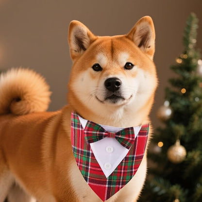 ADOGGYGO Christmas Dog Tuxedo Bandana, Adjustable Christmas Costume - Image 3