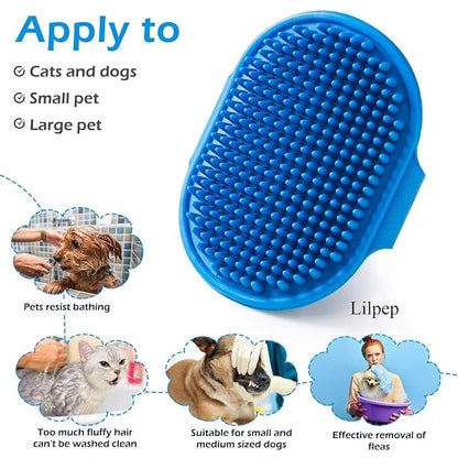 Dog Grooming Brush, Lilpep Pet Shampoo Bath Brush Soothing Massage Rubber Comb - Image 5