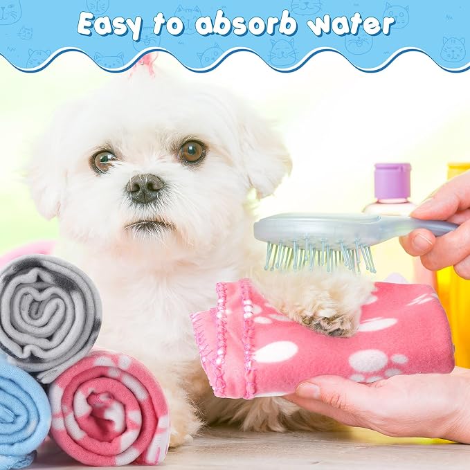 Eccliy 20 Pcs Puppy Blanket Pet Soft Fleece Dog Blankets Warm Felt Throw Sleep - Image 6