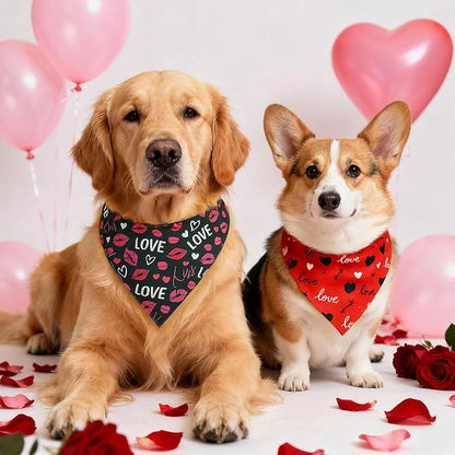 Weewooday 50 Pcs Valentine's Day Dog Bandanas Bulk - Image 2