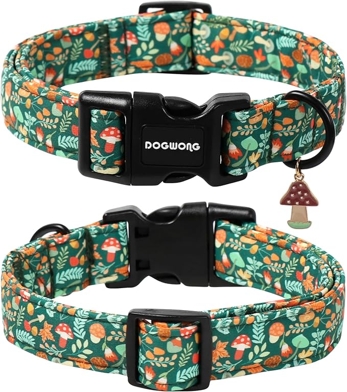 DOGWONG Fall Dog Collar, Autumn Dog Collar Adjustable Soft Natural Fabric - Image 2