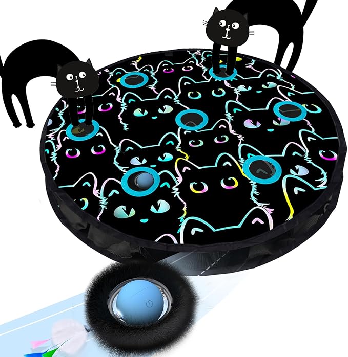 ORSDA Cat Toys, Interactive Fast Rolling Ball in Pouch, Hide and Seek by ORSDA