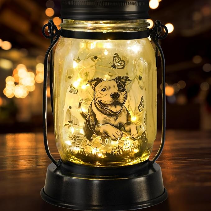 Pit Bull Gifts for Women/Men Pit Bull Solar Lanterns Mom Birthday Pibble Dog by kyoryuger
