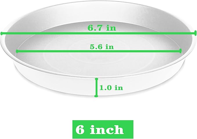 6 Pack Plastic White Plant Saucers - Image 3