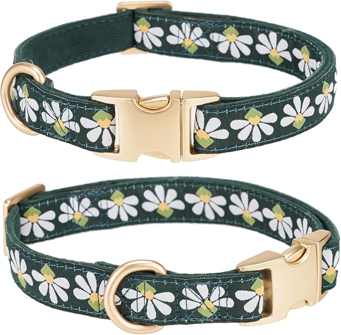 Woven Dog Collar with Metal Buckle Adjustable Jacquard Retro Dog Collars - Image 2