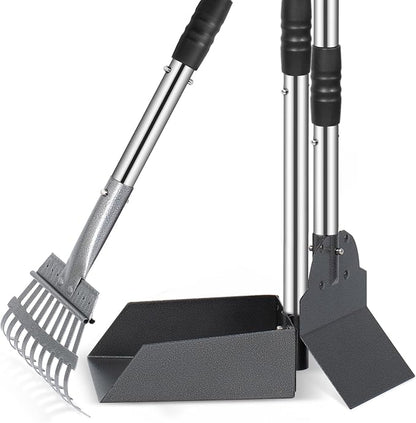 Heeyoo Dog Pooper Scooper, Dog Poop Tray and Rake Set, Pet Waste Removal Scoop by Heeyoo