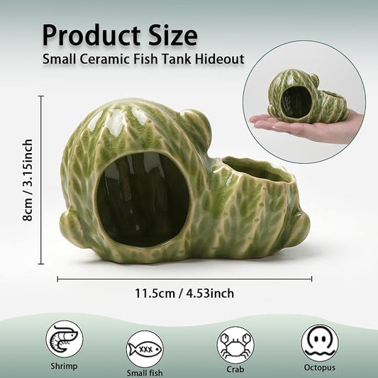 Aquarium Decor Cave Betta Fish Tank Accessories Ornaments Cactus House Hideout - Image 2
