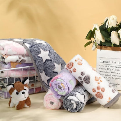 Chumia 40 Pcs Blankets Soft Fluffy Fleece Washable Pet Dog Sleep mat Paw Print - Image 6